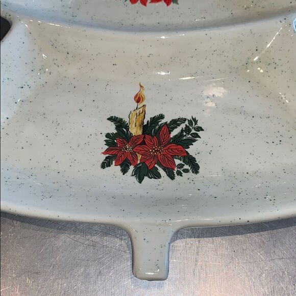 Vtg ceramic Christmas tree platter/tray - Picture 3 of 7